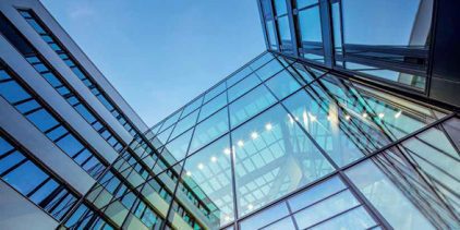 Building image against blue sky