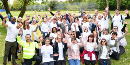 Staff volunteers at Courage Park