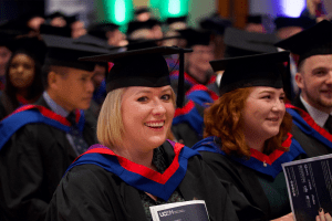 A graduate at the December 2019 UCEM Graduation