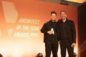Mat Barnes from CAN (left) wins Young Architect of the Year 2025. Image credit: AYA
