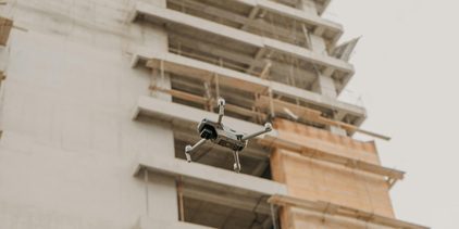 Drone on construction site