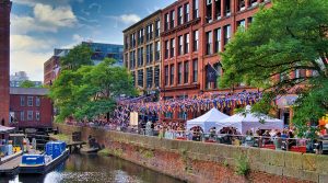 How Britain's gaybourhoods shaped the modern city - University of the Built Environment. Photo credit: David Dixon, wikipedia Rochdale Canal at Canal Street - geograph.org.uk - 6953799