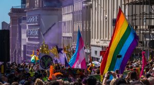 How Britain's gaybourhoods shaped the modern city - University of the Built Environment. Brighton Pride By Derren Hodson - crowd, CC BY 2.0, https://commons.wikimedia.org/w/index.php?curid=57626457
