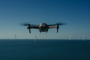 Drone heading to an offshore windfarm. Credit: Pexels/ Zhicheng Zhang - AI could reshape the UK energy system — but are we building the skills to deliver it? By Dr Mahmoud Dhimish